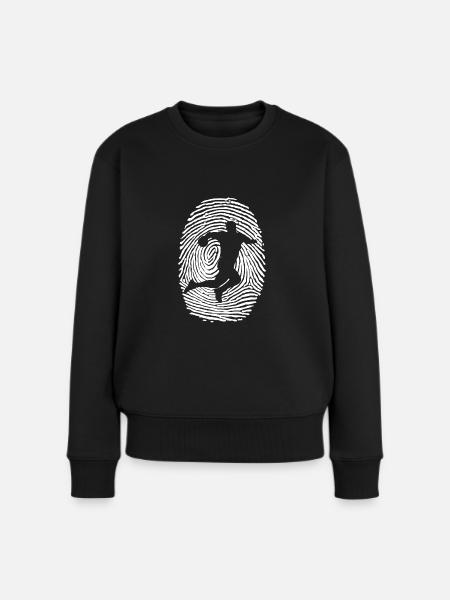 Handballer Fingerabdruck DNA Geschenkidee - Frauen Premium Bio Pullover - Schwarz