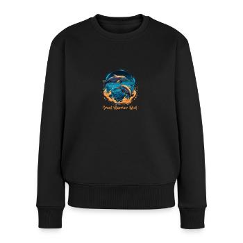 Great Barrier Reef Dolphins - Frauen Premium Bio Pullover - Schwarz - Vorne - Julia (174cm)