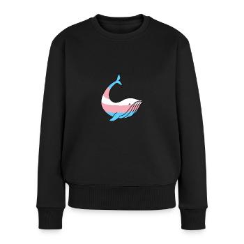 Walfisch Trans Pride - Frauen Premium Bio Pullover - Schwarz - Vorne - Julia (174cm)