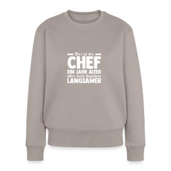 Chef Gruppenleiter Teamleiter Vorgesetzter - Frauen Premium Bio Pullover - Taupe - Vorne - Julia (174cm)