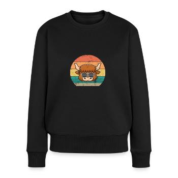 Büffel Rind Ochsen - Frauen Premium Bio Pullover - Schwarz - Vorne - Julia (174cm)
