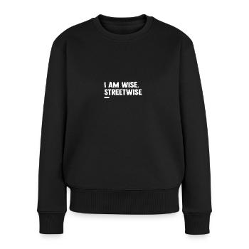 Arawara - Je suis sage - sage - Pull Premium bio Femme - noir - Devant - Julia (174cm)