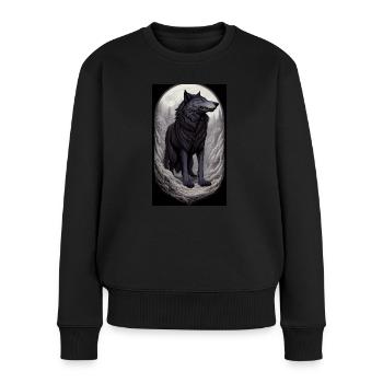 Loup-garou | Loup | Créatures mythiques | Monstres | Mystique - Pull Premium bio Femme - noir - Devant - Julia (174cm)