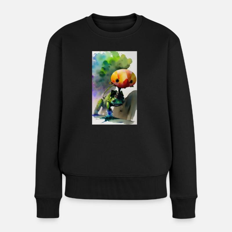 Alien | UFO | Raumschiff | UAP | außerirdische - Frauen Premium Bio Pullover - Schwarz