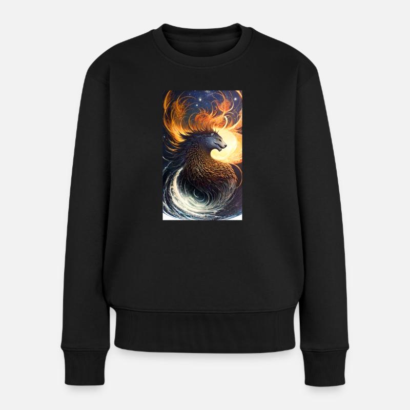 Drache | Monster | Fabelwesen | Dinosaurier - Frauen Premium Bio Pullover - Schwarz