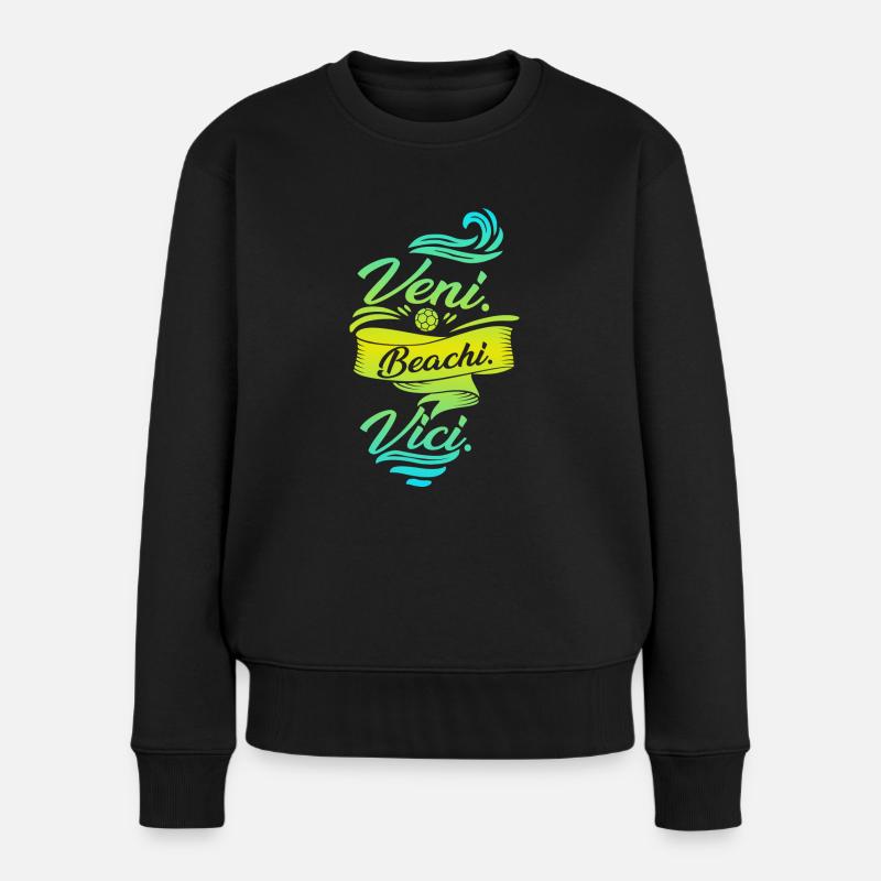 Beachhandball - Frauen Premium Bio Pullover - Schwarz