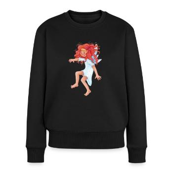 Sort elfique - Pull Premium bio Femme - noir - Devant - Julia (174cm)