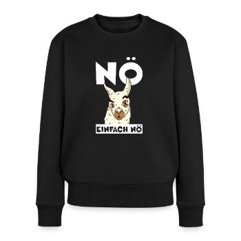 Nö einfach nö lustiger Spruch LAMA Bürospaß Team - Frauen Premium Bio Pullover - Schwarz - Vorne - Julia (174cm)
