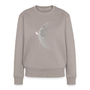 Der Mond ist eskalieren - Frauen Premium Bio Pullover - Taupe - Vorne - Julia (174cm)