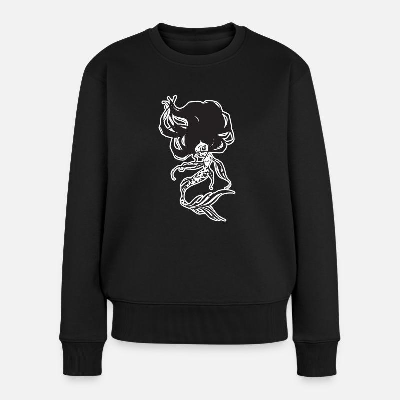 Meerjungfrau - Frauen Premium Bio Pullover - Schwarz