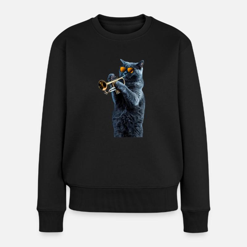 Trompette bleue russe - Pull Premium bio Femme - noir