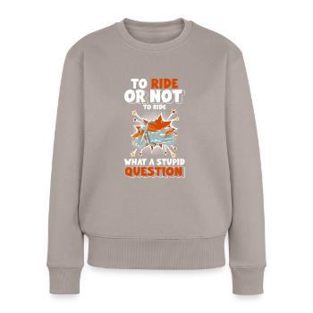 Retro Style Illustration - Frauen Premium Bio Pullover - Taupe - Vorne - Julia (174cm)