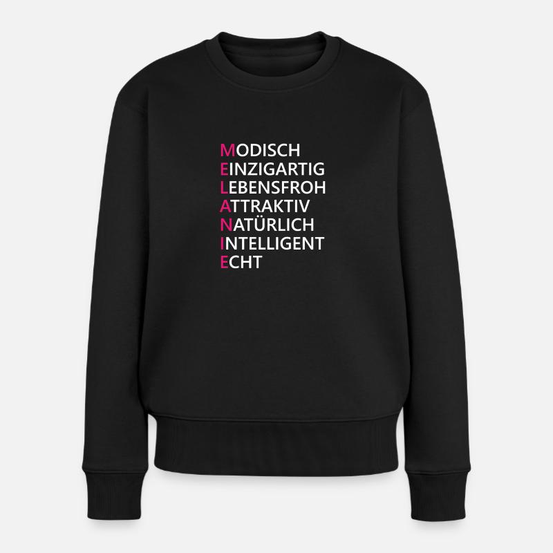 Melanie Name Geschenk - Frauen Premium Bio Pullover - Schwarz
