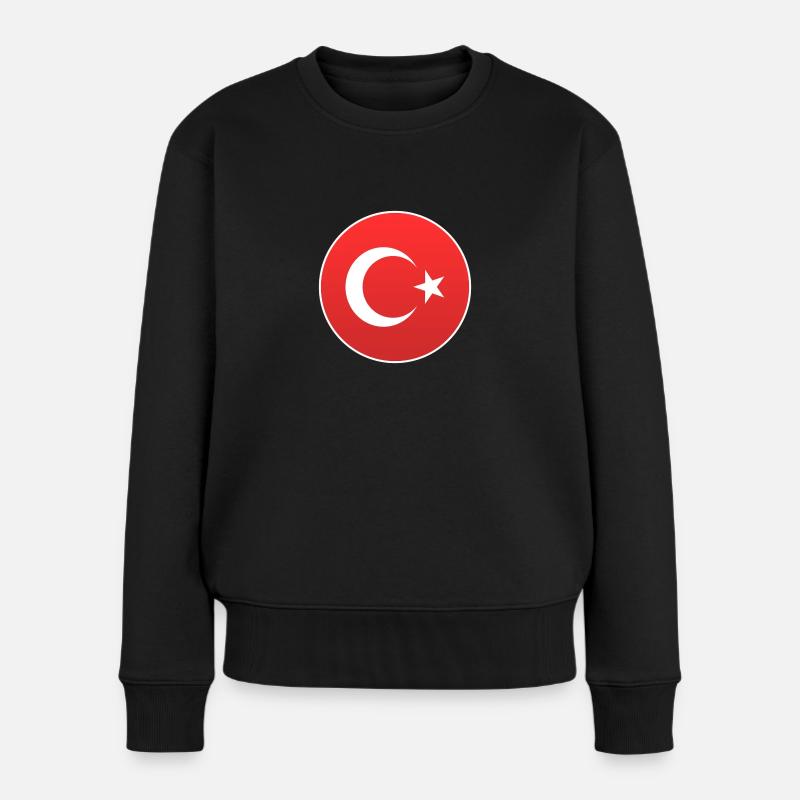Turquie drapeau autour - Pull Premium bio Femme - noir
