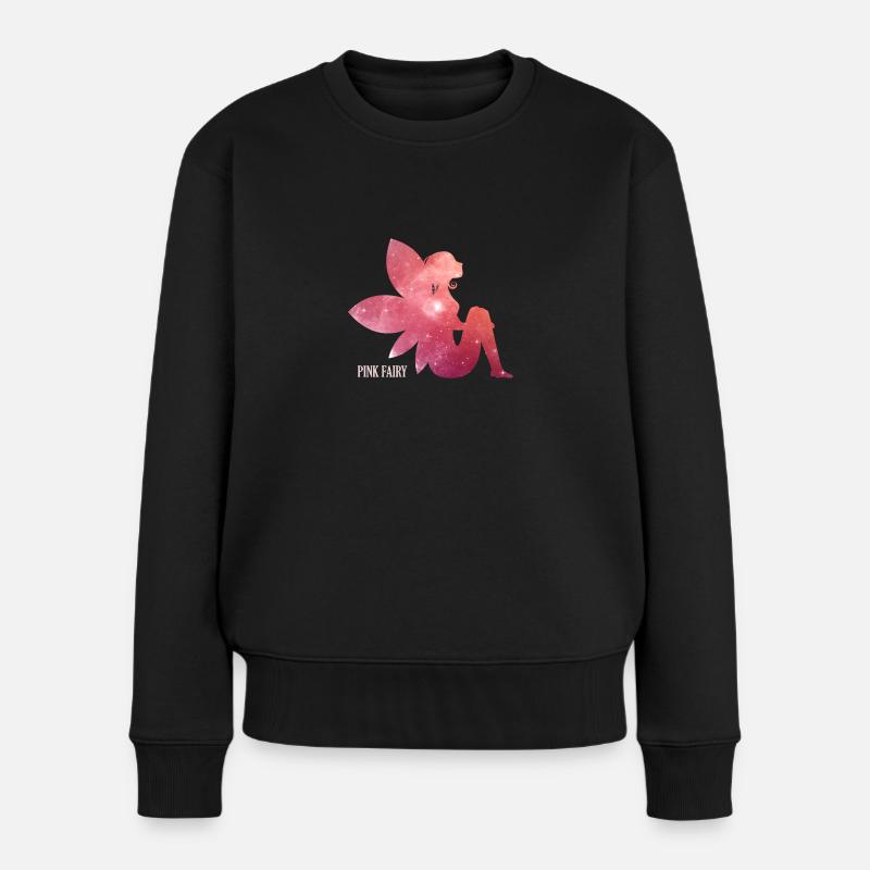 Pink fairy - Frauen Premium Bio Pullover - Schwarz