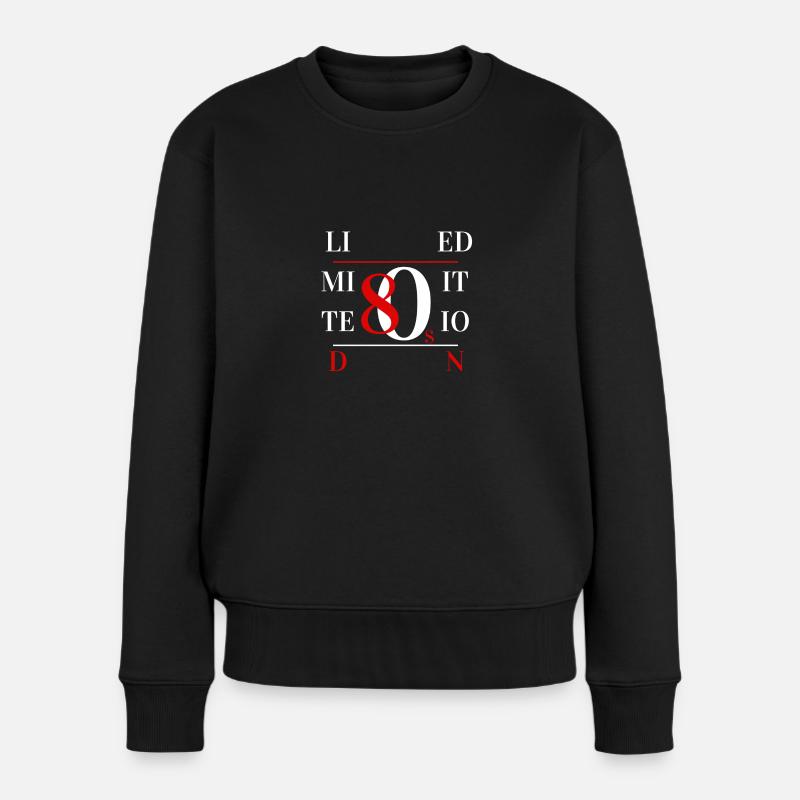 80er Jahre limitierte Auflage - Frauen Premium Bio Pullover - Schwarz