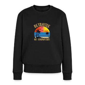 retraitée en formation - Pull Premium bio Femme - noir - Devant - Julia (174cm)