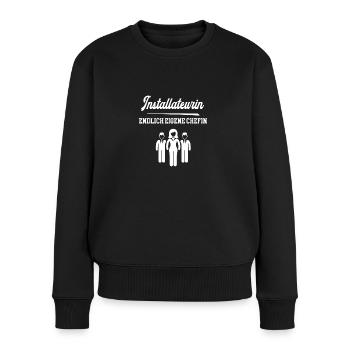 Installateurin Endlich Eigene Chefin Installateure - Frauen Premium Bio Pullover - Schwarz - Vorne - Julia (174cm)