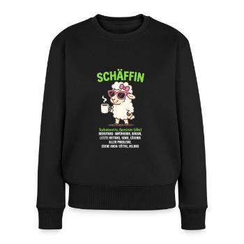 Schaf Spruch Schäffin Lustig Geschenkidee Schafe - Frauen Premium Bio Pullover - Schwarz - Vorne - Julia (174cm)