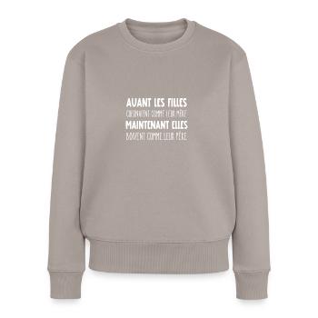 avant les filles cuisinaient comme leur mère - Pull Premium bio Femme - taupe - Devant - Julia (174cm)