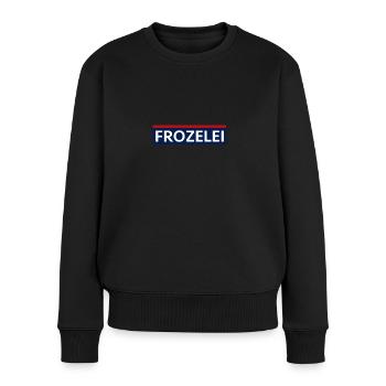 Frozelei - Frauen Premium Bio Pullover - Schwarz - Vorne - Julia (174cm)