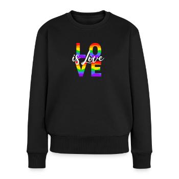 Love Is Love - Frauen Premium Bio Pullover - Schwarz - Vorne - Julia (174cm)