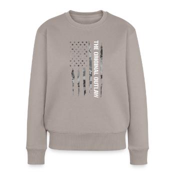 Le hors-la-loi originel - Pull Premium bio Femme - taupe - Devant - Julia (174cm)