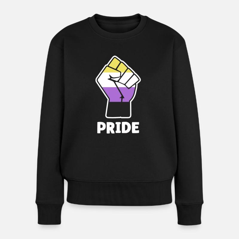 Pride Nonbinary Pride Fist Design for Equality - Women's Premium Organic Jumper - black