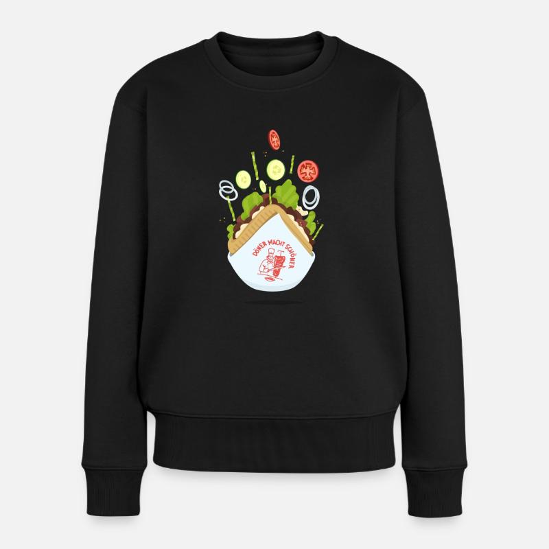 Döner macht schöner - Frauen Premium Bio Pullover - Schwarz