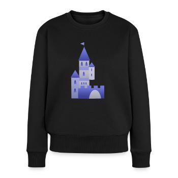Burg Ritter Schloss Türme Festung Ritterburg Mauer - Frauen Premium Bio Pullover - Schwarz - Vorne - Julia (174cm)