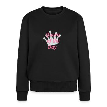 Queen of the day Krone Frau Woman - Frauen Premium Bio Pullover - Schwarz - Vorne - Julia (174cm)