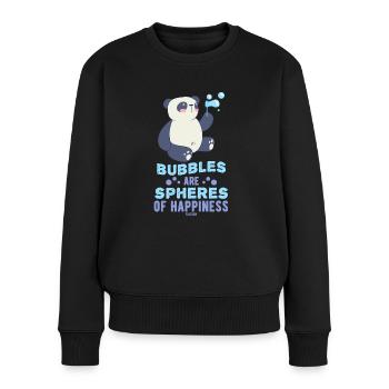Panda aime les bulles de savon - Pull Premium bio Femme - noir - Devant - Julia (174cm)
