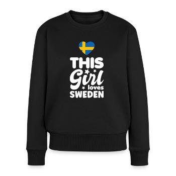 Drapeau de la Suède Scandinavie Drapeau suédois - Pull Premium bio Femme - noir - Devant - Julia (174cm)