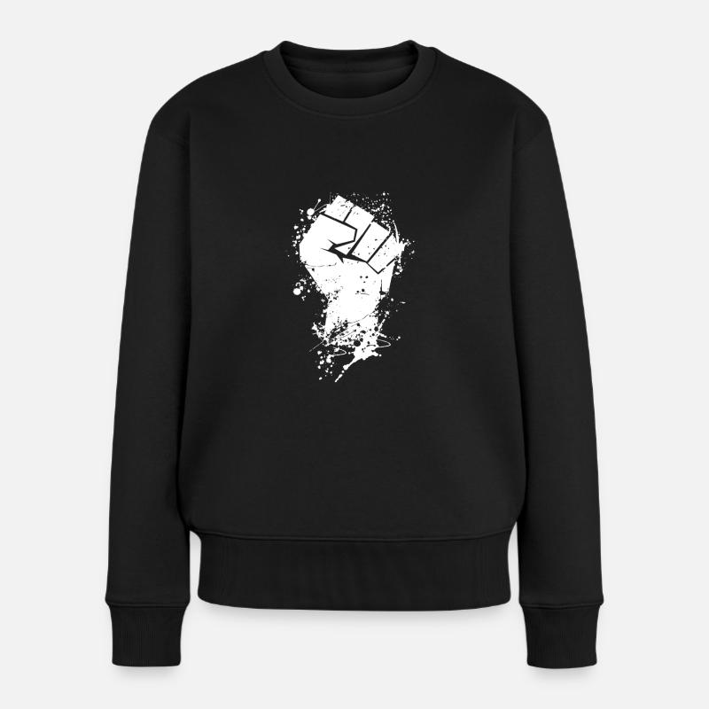 Revolution Faust in weiss - Frauen Premium Bio Pullover - Schwarz