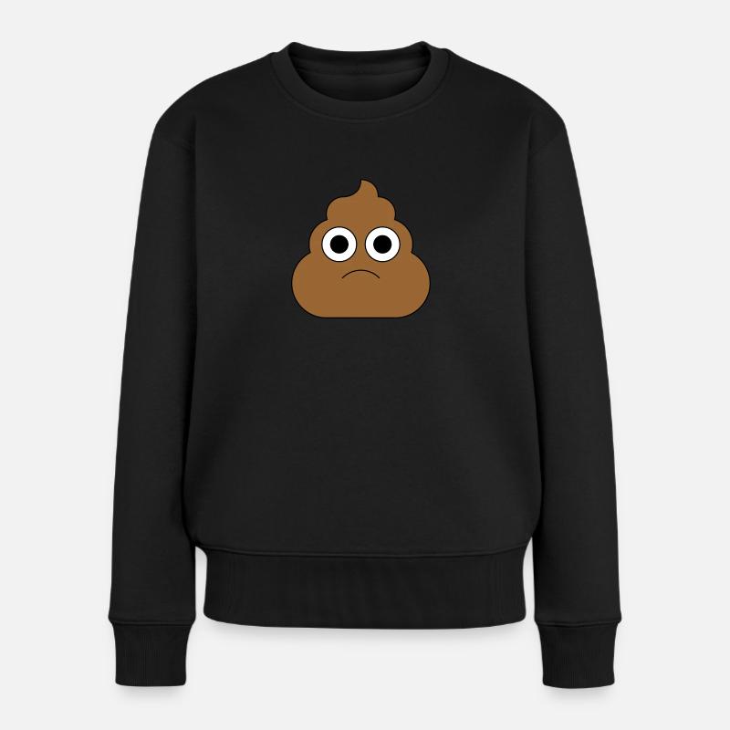 Traurige Emoji - Frauen Premium Bio Pullover - Schwarz