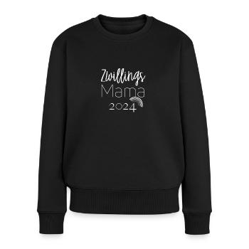 Zwillings Mama 2024 - Frauen Premium Bio Pullover - Schwarz - Vorne - Julia (174cm)