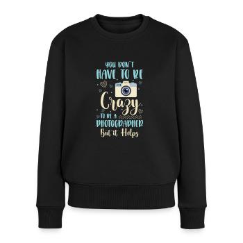 Photographer Photography Lens Digital Camera - Women's Premium Organic Jumper - black - Front - Julia (174cm)