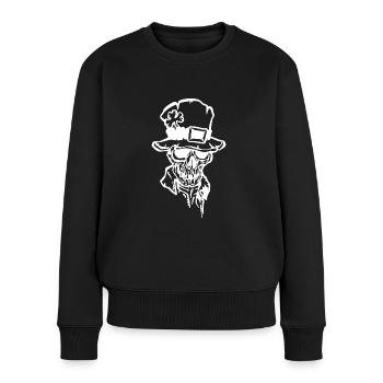 Gruseliger Totenkopf Frohen St. Patrick's Day - Frauen Premium Bio Pullover - Schwarz - Vorne - Julia (174cm)
