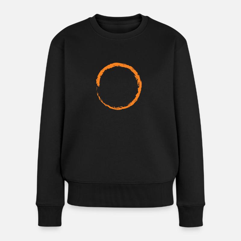 Kreis Orange - Frauen Premium Bio Pullover - Schwarz