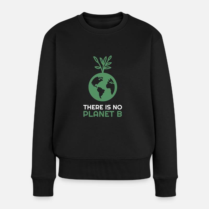 There is no Planet B - Erde mit Baum - Frauen Premium Bio Pullover - Schwarz
