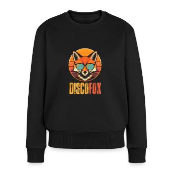 Vintage Fuchs Tanzpaar Discofox Turnier - Frauen Premium Bio Pullover - Schwarz - Vorne - Julia (174cm)