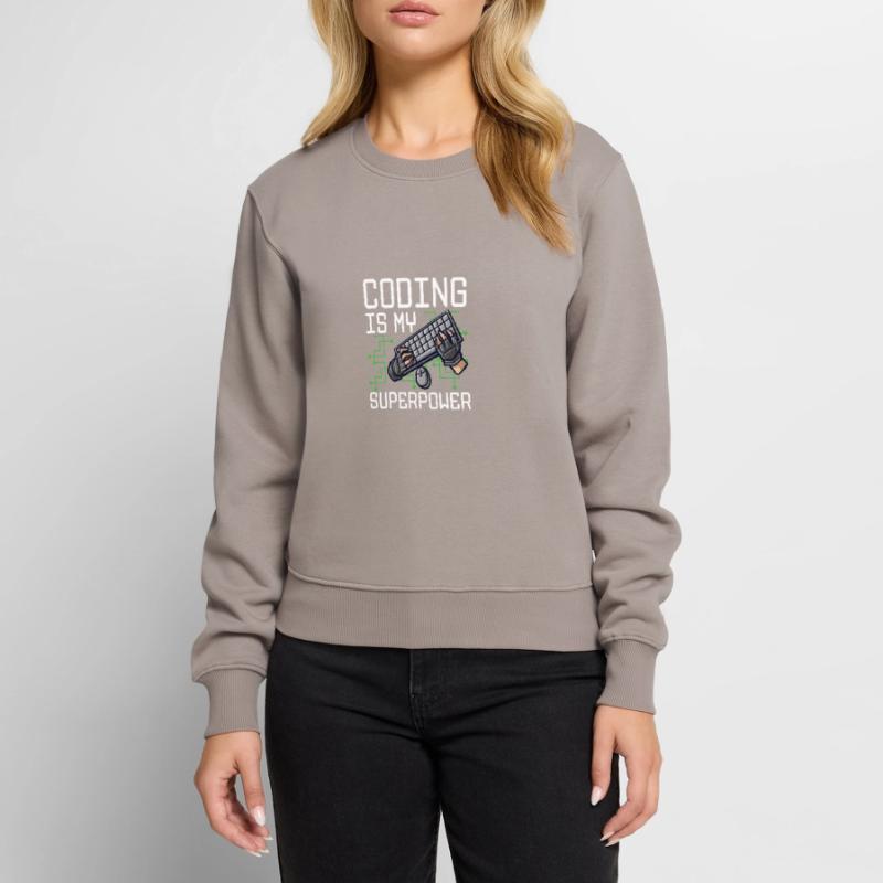 Coding Is My Superpower Programming Coder Computer Frauen Premium Bio Pullover