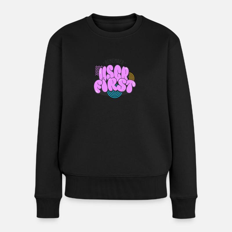 Lustig UI/UX User Experience UX Designer - Frauen Premium Bio Pullover - Schwarz