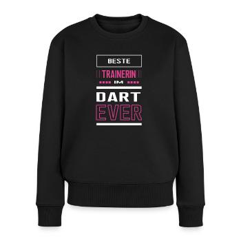Beste Dart Trainerin Darttrainerin Spiel - Frauen Premium Bio Pullover - Schwarz - Vorne - Julia (174cm)