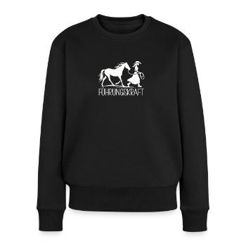 Führungskraft Pferd Pferdehalterin Reiten Lustig - Frauen Premium Bio Pullover - Schwarz - Vorne - Julia (174cm)