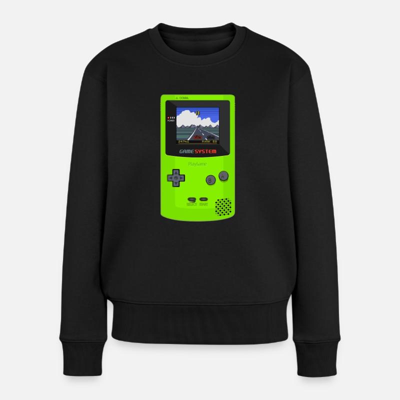game boy - Frauen Premium Bio Pullover - Schwarz