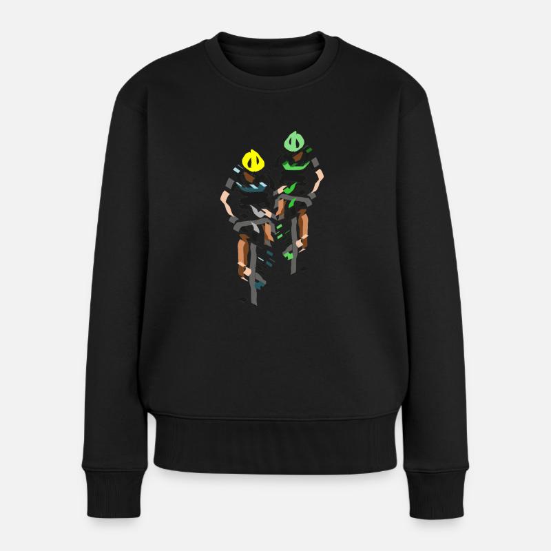 Radfahrer - Frauen Premium Bio Pullover - Schwarz