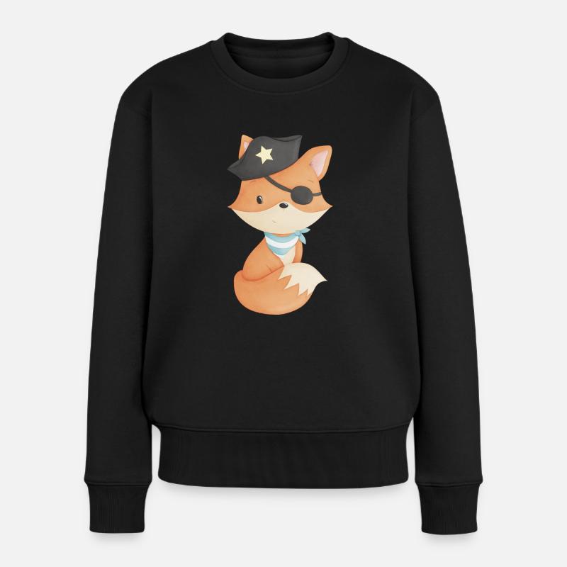 Fox as a pirate - Women's Premium Organic Jumper - black