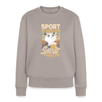 Sport ist Mord nur Sprit hält fit Biertrinker & - Frauen Premium Bio Pullover - Taupe - Vorne - Julia (174cm)