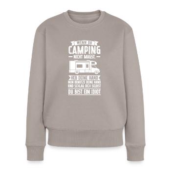Campen Camping Camping-Liebhaber Geschenk - Frauen Premium Bio Pullover - Taupe - Vorne - Julia (174cm)